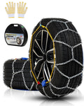 Auto Tightening Snow Chains Tire Chains For Cars Suv Pickup Trucks - Auto Tightening 1 Min Quick Fit AND Easy Installation, Reusable Universal Emergency Traction Snow Chains - Set of 2（HKN140）