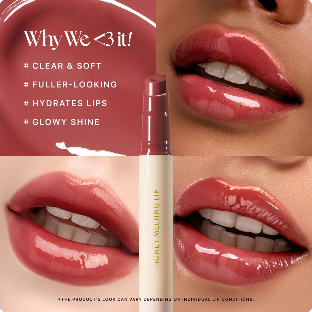 Nature Republic HONEY MELTING LIP (05 PLUM) SOFT LIP STICK, Hydrating Gloss, Moisturizing balms, Sheer tint, Shine & Glowy Finish, korean make up