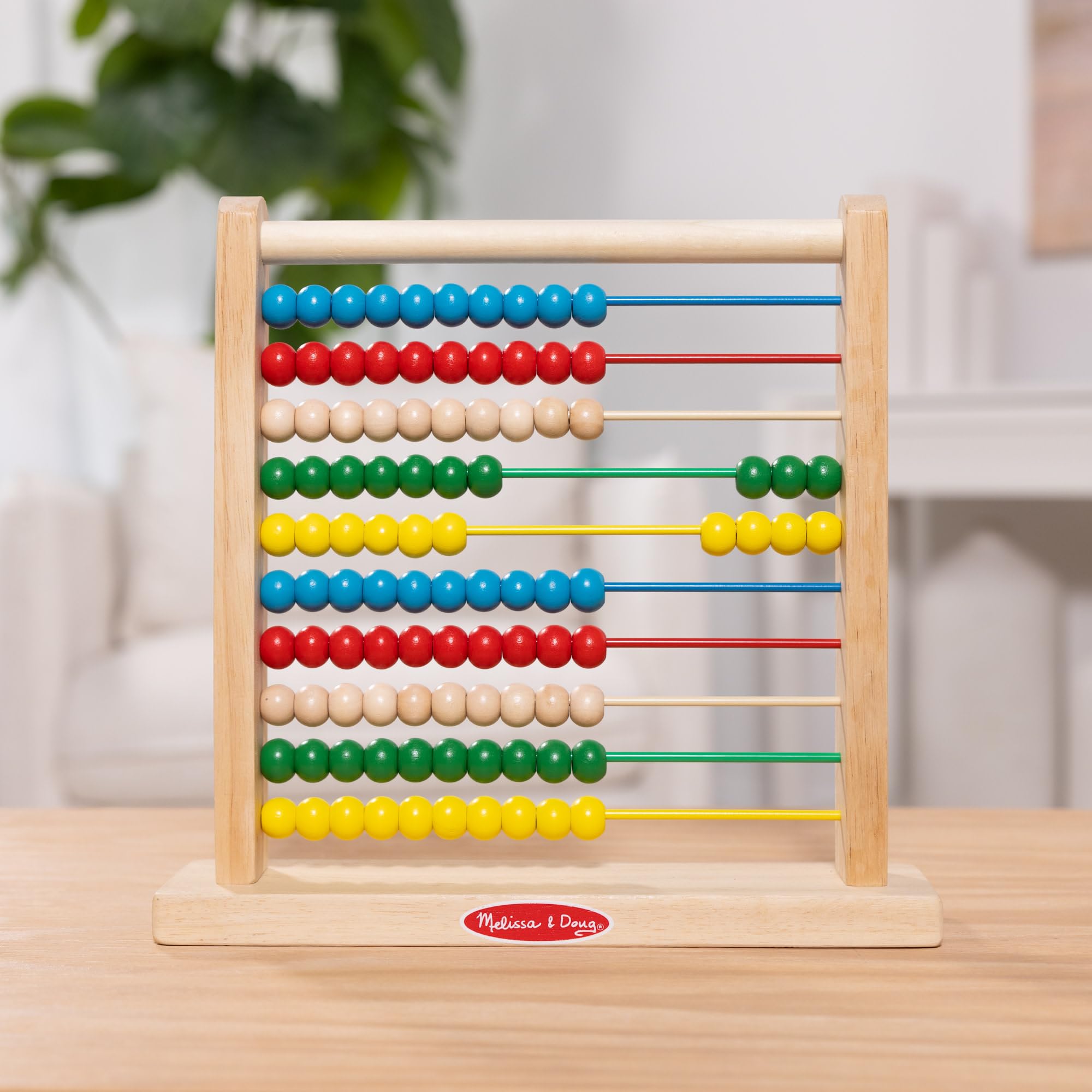 Melissa & Doug Abacus - Classic Wooden Educational Counting Toy With 100 Beads