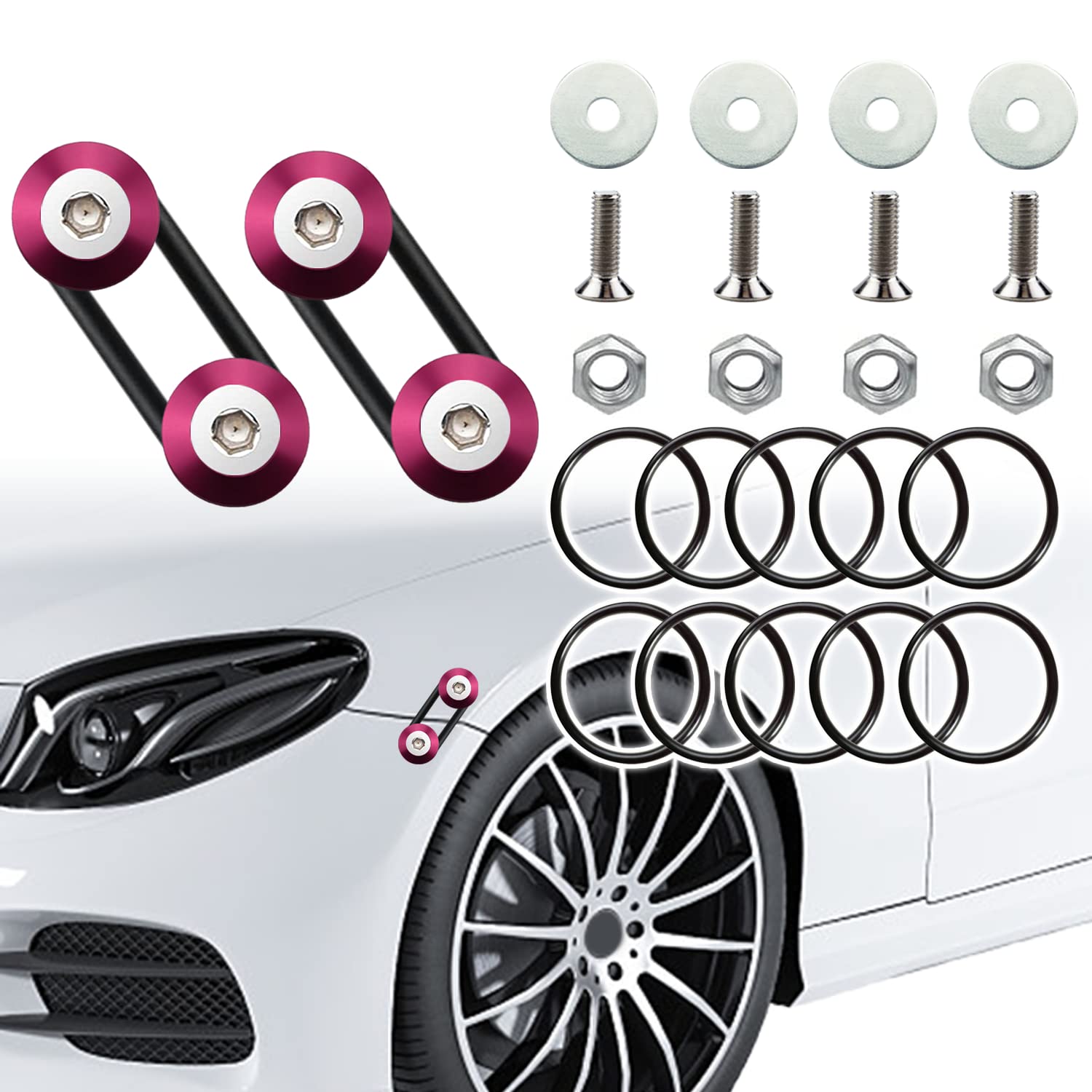 Mejiao Bumper Clips Pink 12PC Bumper Quick Release Universal Bumper Holders for Cars it Can be Applied to Front and Rear Bumpers,Trunks,Fenders,Hatches,Hoods,Etc.