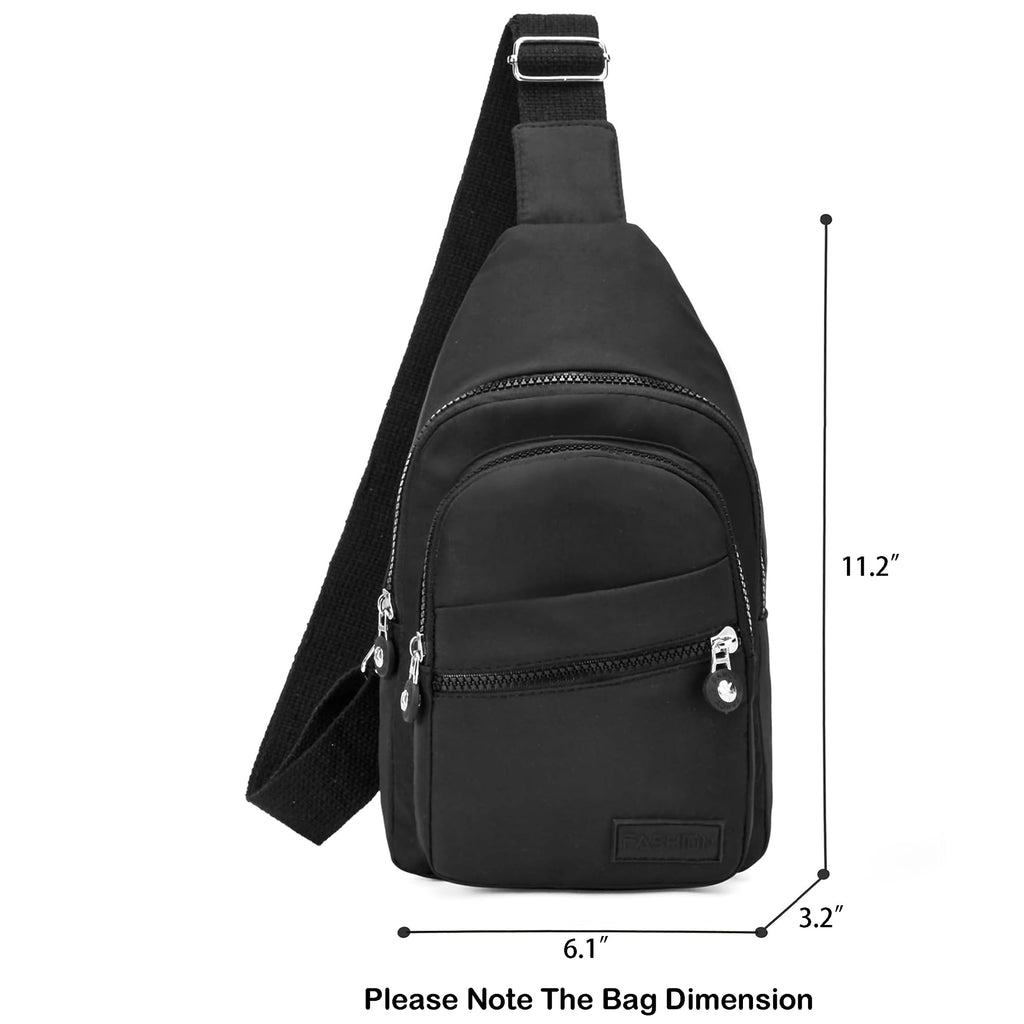 Banelu Small Sling Backpack Crossbody Sling Bag for Women Men, Chest Bag Daypack Fanny Pack Cross Body Bag for Outdoors Hiking Traveling - Black