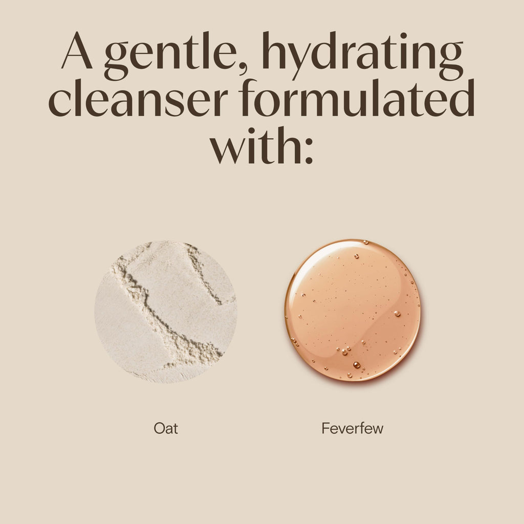 Aveeno Calm + Restore Nourishing Oat Cleanser, Daily Hydrating Facial Cleanser & Face Wash for Sensitive Skin, Non-Foaming, Hypoallergenic, Non-Comedogenic, Fragrance-Free, with Feverfew, 7.8 fl oz