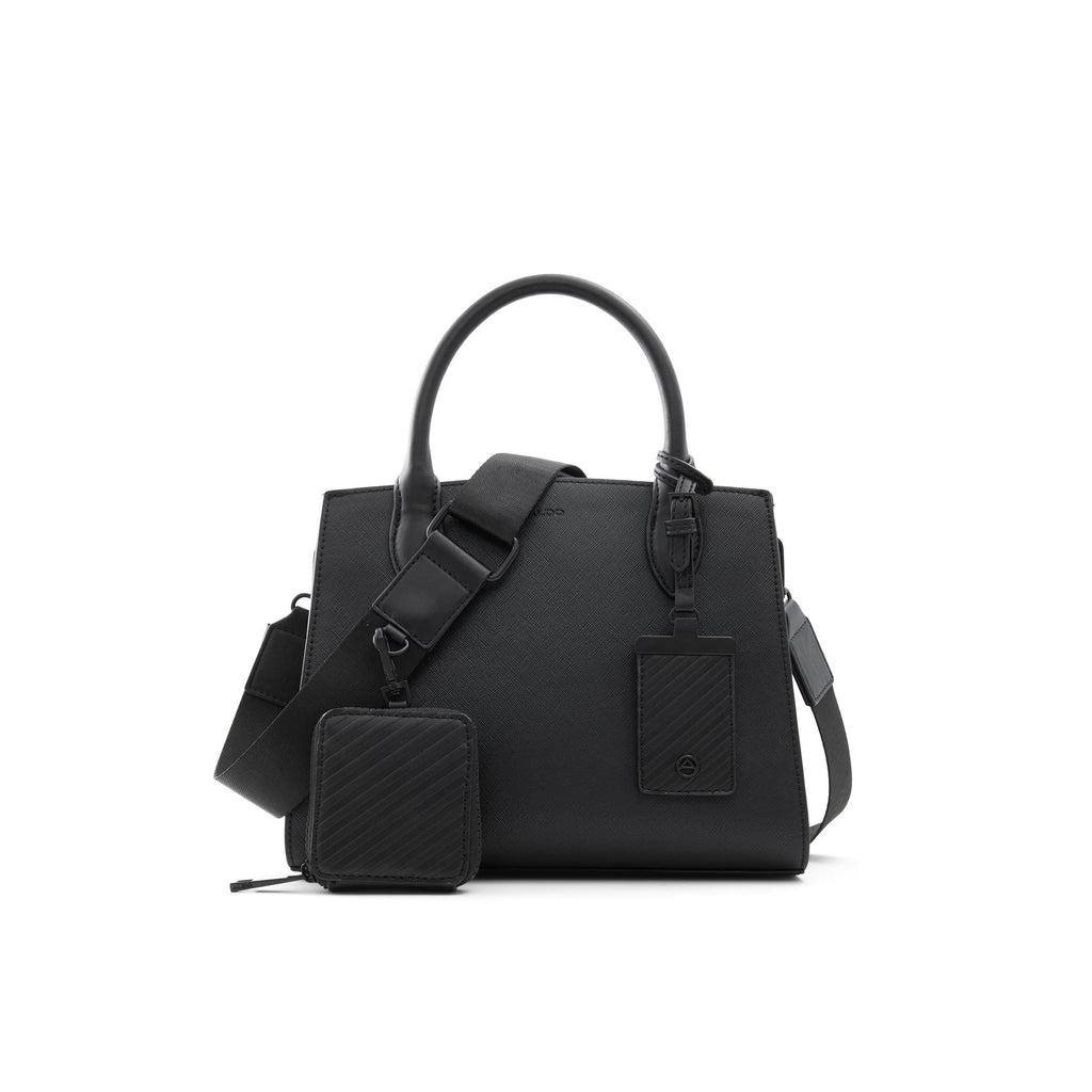 ALDO Women's Cadoanad Satchel Bag, Black/Black