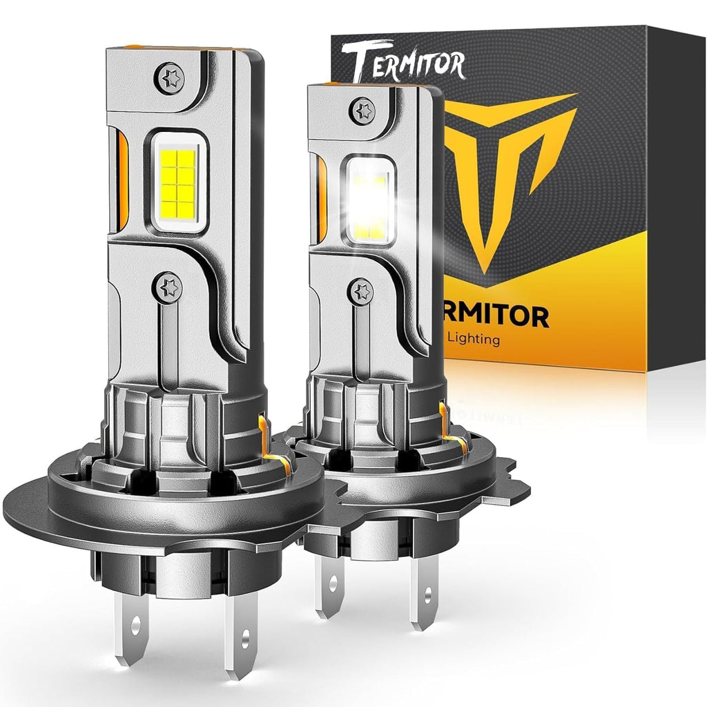 Termitor H7 Light Bulbs, 1:1 Mini Size, 80,000LM Brightness, 6500K Cool White, Easy 3 Min Plug and Play, IP68 Rated, 85K+ Hrs Long Lifespan, Excellent for H7 Fog Lights, Pack of 2