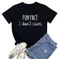 BLACKOO Women Cute T Shirt Fun Fact Graphic Tees Black Large