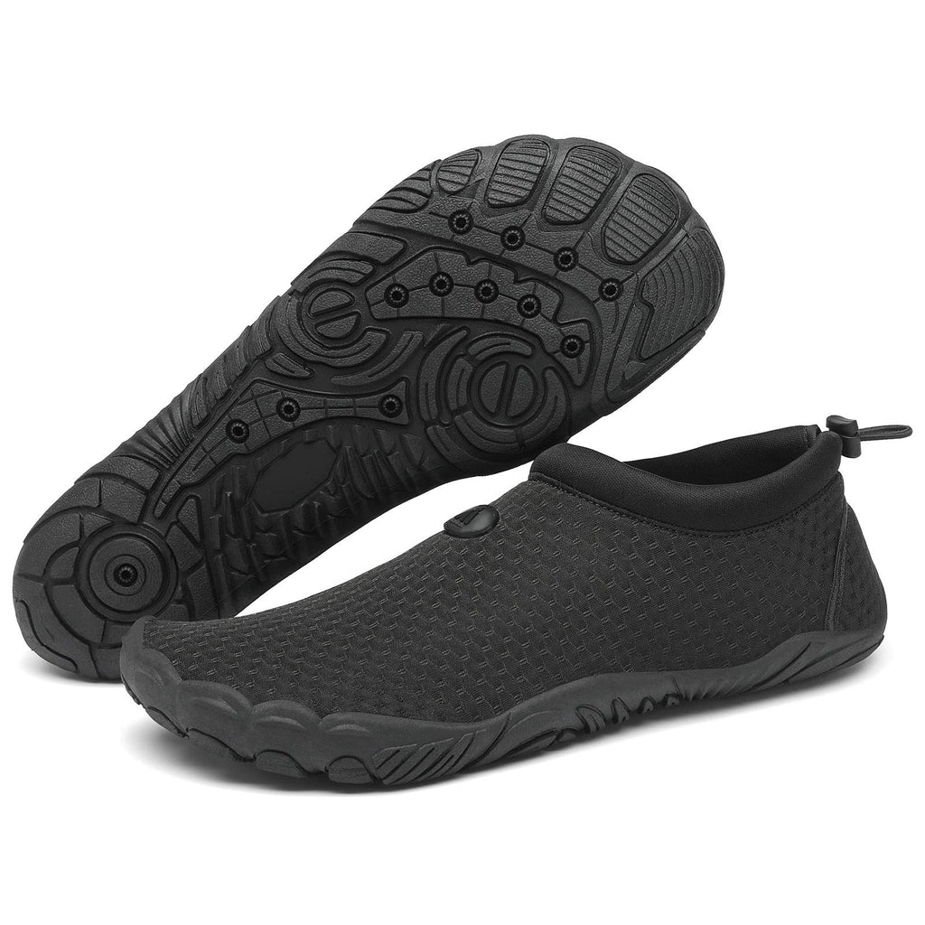 Mishansha Womens Mens Water Shoes Wide Toe Box Swim Beach Barefoot Shoes Quick Dry Non Slip Lividity Black 8.5 Women/6.5 Men