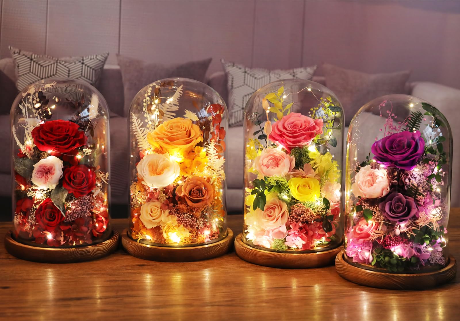 lovenfold Flowers for Delivery Preserved flowers Rose in Glass Dome,Red Rose Forever Flowers Birthday Gifts for Women Mom Grandma Friend Valentines Gifts,Home Decor