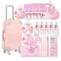 Skin Care Set For Teenagers Girls with Cute Mini Luggage,Sakura Skin Care Sets & Kits,Pamper Sets For Girls Gifts,Skincare Set,Serum,Cleanser,Sleep Mask,Mud Mask,Lip Mask,Hair Pins (Sakura)