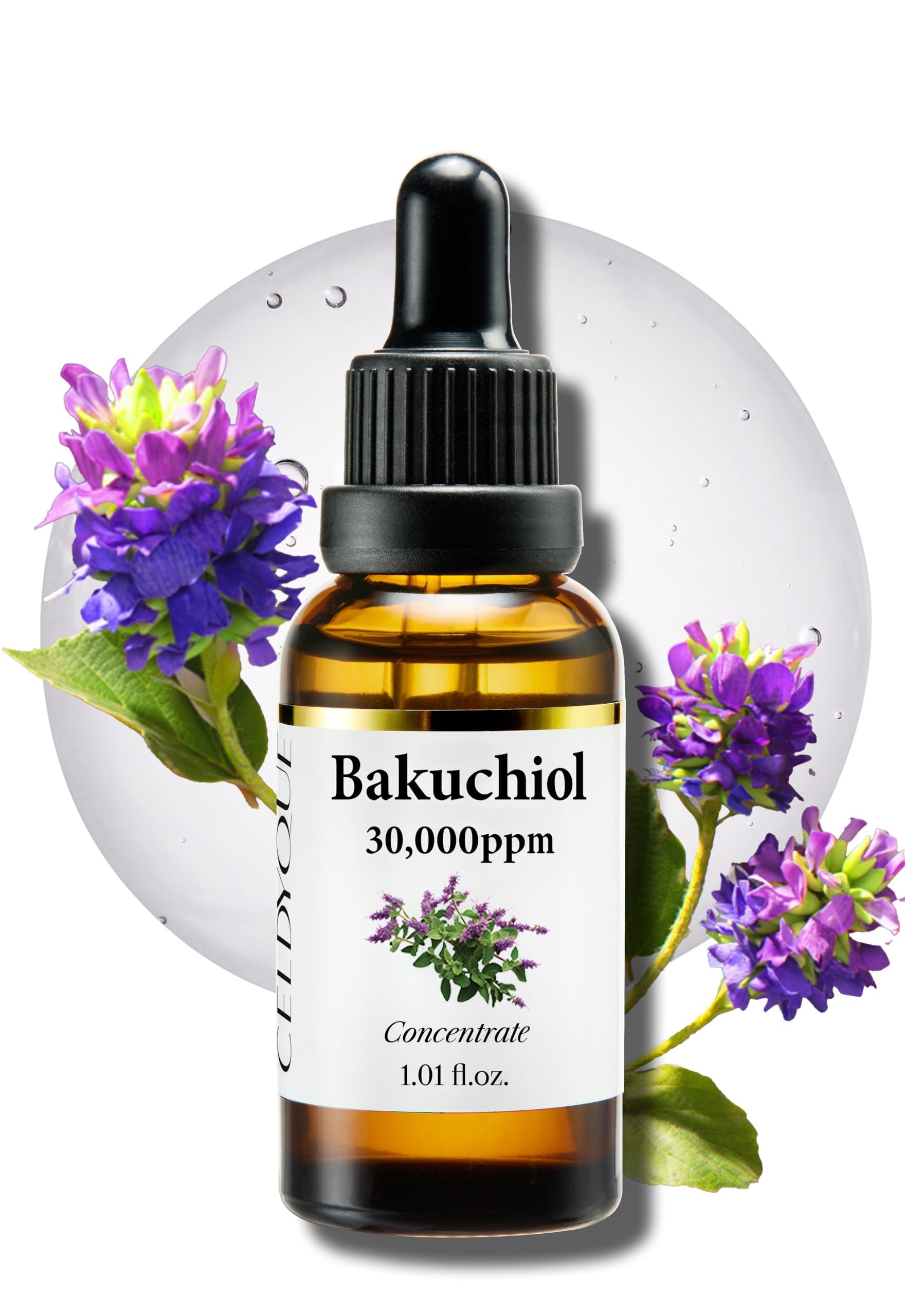 Korean Bakuchiol Concentrate DIY Mix-in Serum 30,000 ppm - High Potency Retinol Alternative | Wrinkle Reduction Skin Firming & Smoothing - Anti-Aging Sensitive Skin Vegan & Cruelty-Free Non-GMO 1 oz