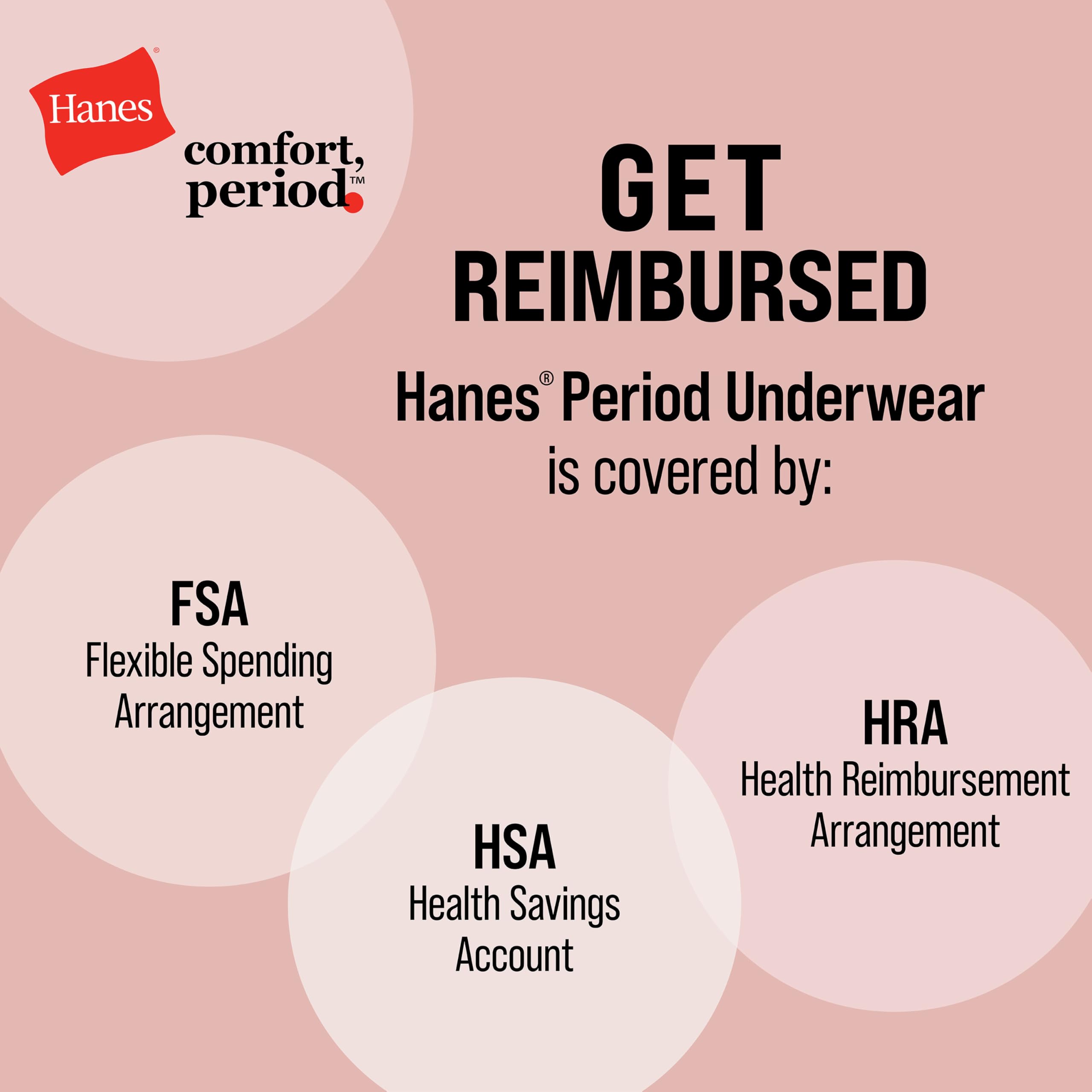 Hanes Women's Fresh & Dry Light Period Underwear, 3-Pk Brief