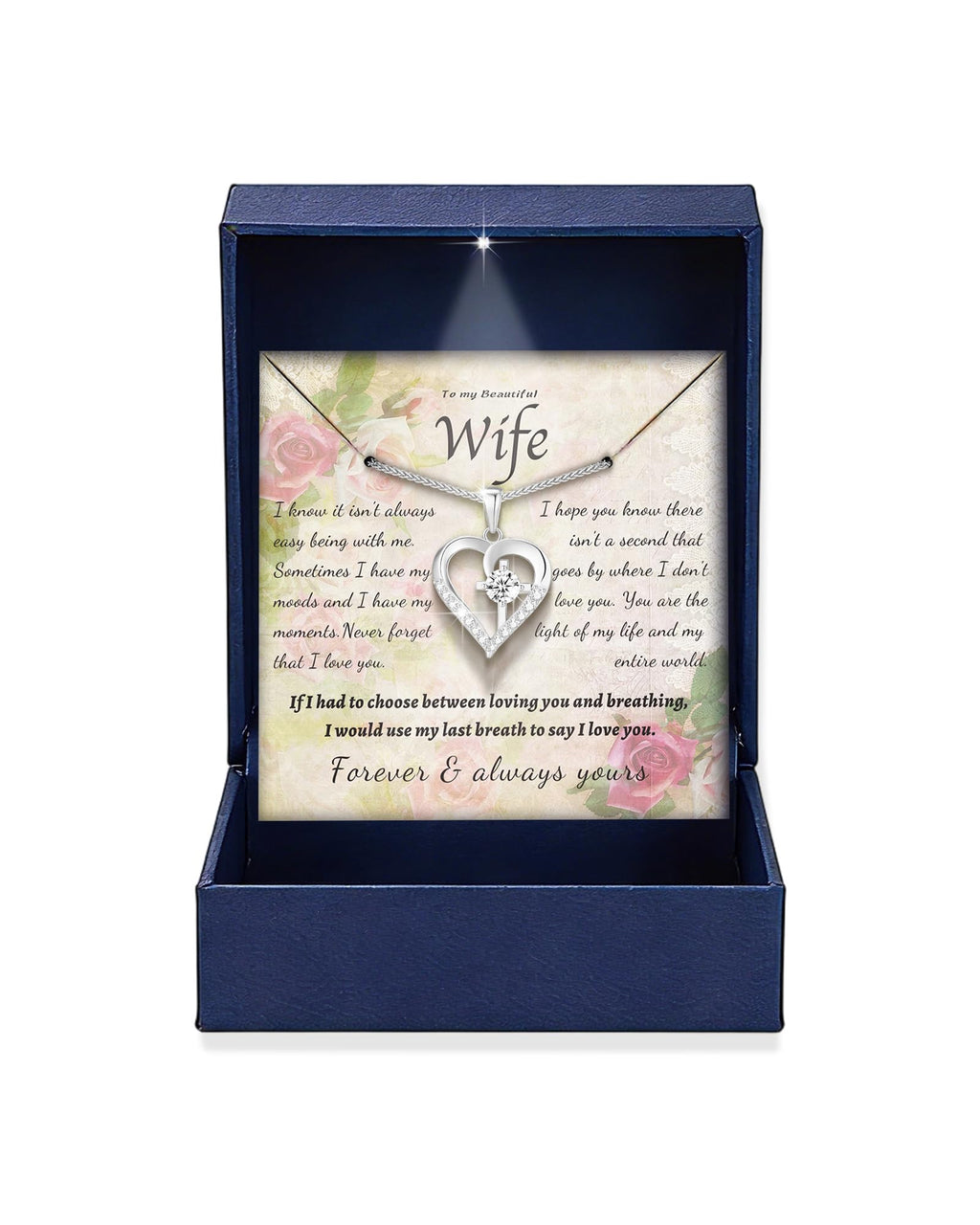 Cross Necklaces for Women Anniversary Birthday Gifts for Wife Women Silver Necklace for Women Cross Necklaces for Her Heart Necklace for Women Wife Card S925 Sterling Silver Jewelry for Women