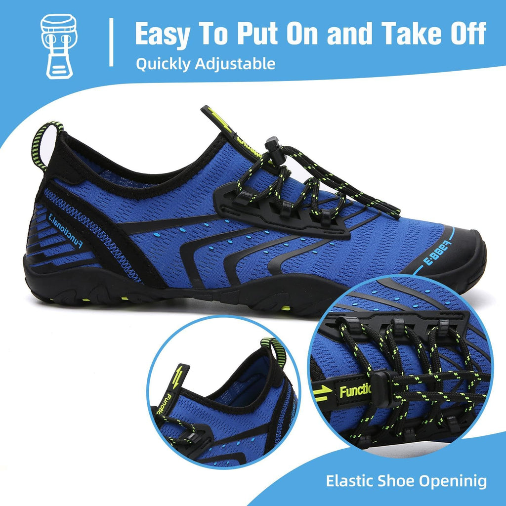 Mishansha Water Shoes for Women Men, Quick-Dry Barefoot Swim Shoes with Drainage Holes, Lightweight Aqua Shoe for Beach Pool River Boating Yoga Walking 8.5 Women/7 Men Persian Blue