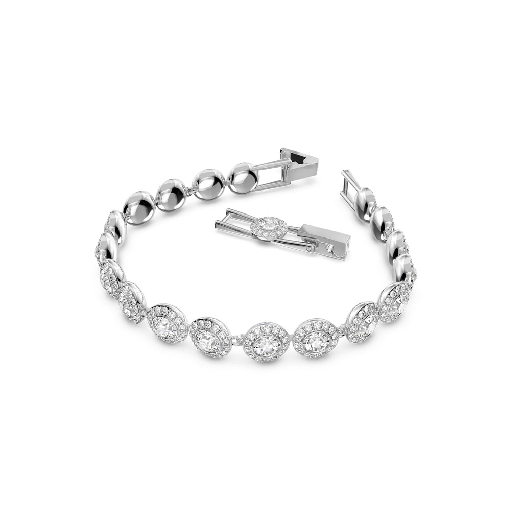 Swarovski Crystal Authentic Angelic All Around Set of Necklace, Bracelet and Earrings, White, Rhodium Finish- Women's Hypoallergenic Sparkling Jewelries - Nickel Free Crystal Jewelry Collection