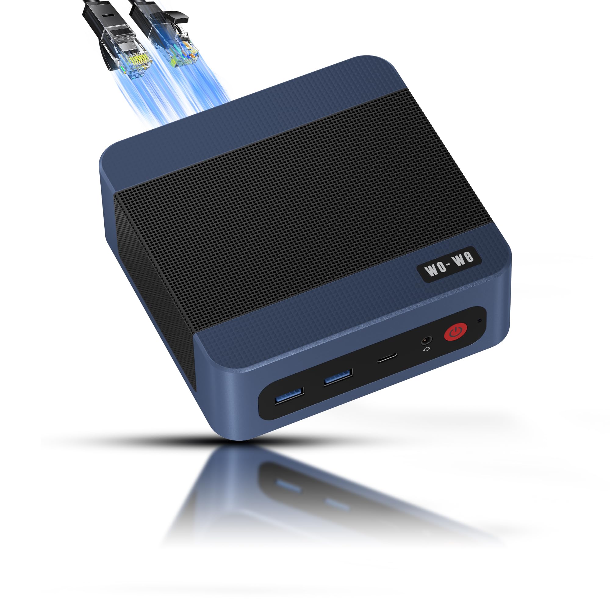 wo-we Mini PC P8 Dual 2.5G LAN AMD Ryzen 5 7640HS Desktop Computers (Upgraded 6600H/6800H), 32GB DDR5 RAM 1TB PCIe4.0 SSD, USB4/PD/8K DP1.4 HDMI2.0 WIFI6 E & BT5.2 Quad Display