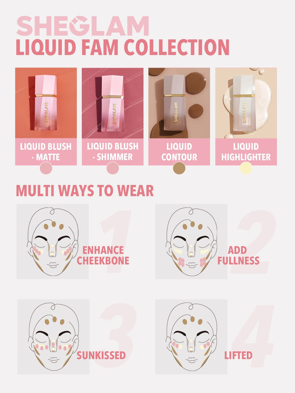 SHEGLAM Color Bloom Dayglow Liquid Blush Makeup for Cheeks Shimmer Finish - Love Cake