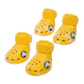 BarkBox Yellow Crocs Dog Shoes – Set of 4 Glow-in-The-Dark Dog Booties with EVA Foam, Adjustable Strap & Non-Slip Sole – Comfortable Paw Protection for Medium Breeds (26-50 lbs)