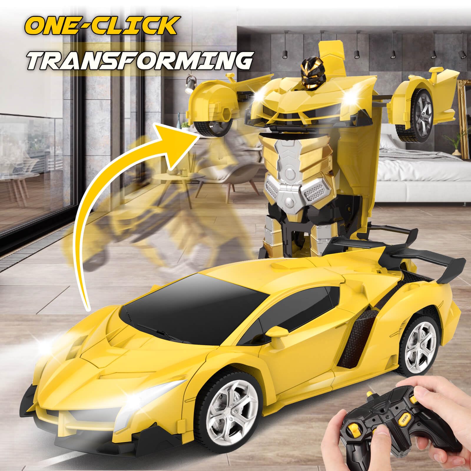 Britik Transform Remote Control Car Toy for Kids 4 5 6 7 8, Remote Control Car for Boys 4-7, Transform Cars for Boys 4-6, Toy Car 5 Year Old Boy, Toys for 3 4 5 6 7 8 9 10 11 12 Years Old Boy