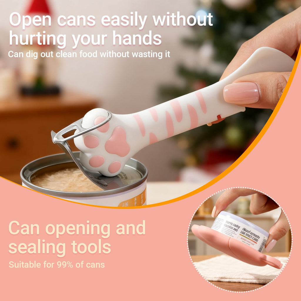 Ydeer Pet Food Can Lids And Spoon,2 Pack Pet Food Can Covers, One Fit 3 Standard Size Cans,For Dog And Cat Food Cans,Grey,Pink