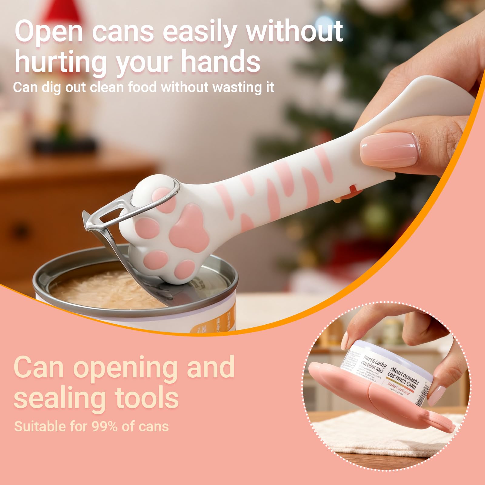 Ydeer Pet Food Can Lids And Spoon,2 Pack Pet Food Can Covers, One Fit 3 Standard Size Cans,For Dog And Cat Food Cans,Grey,Pink