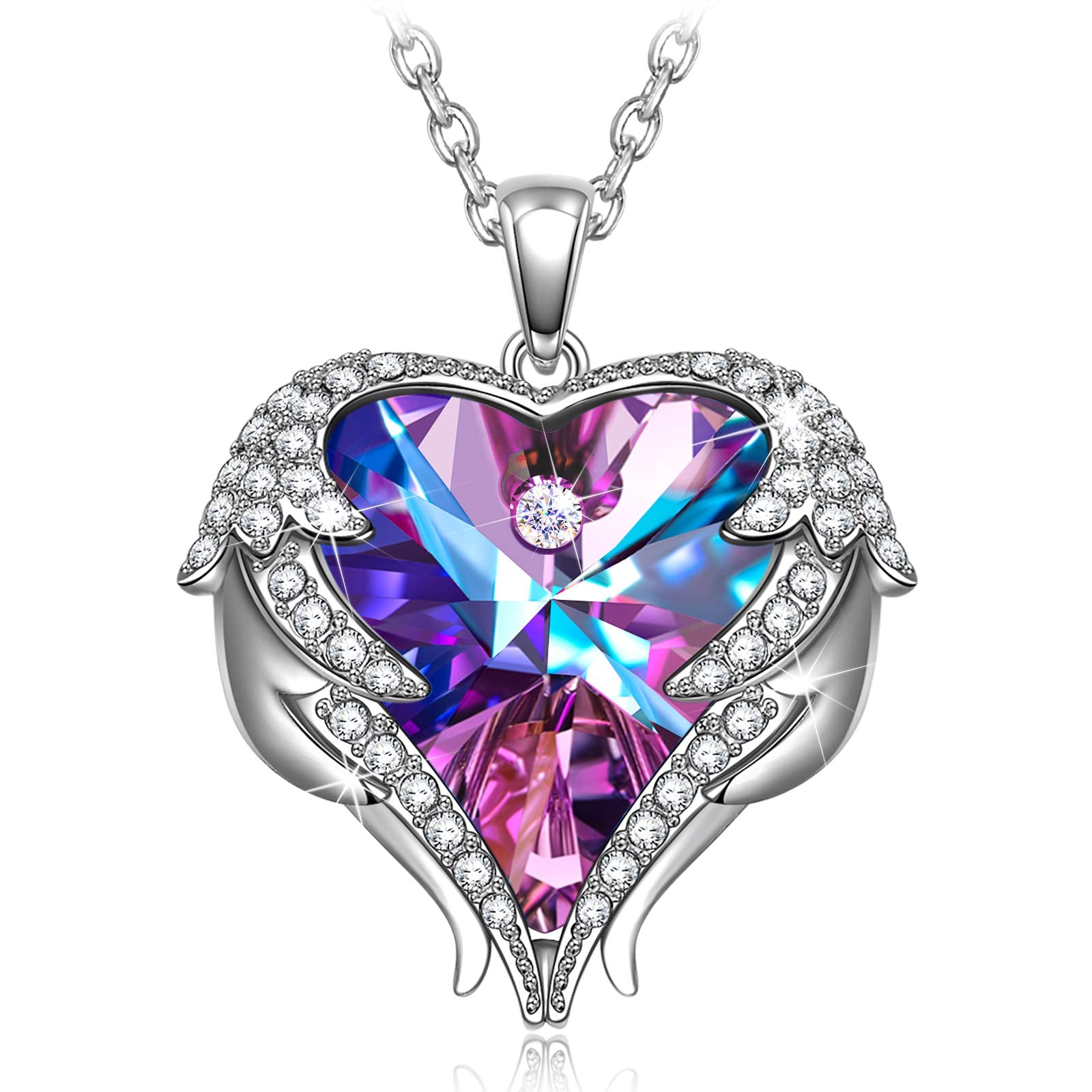 Kate Lynn Angel Wings Heart Necklaces for Women Pendant Necklace, Birthday Gifts for Women Girlfriend Christmas Mothers Day Gifts for Mom Wife Daughter, Anniversary Love Jewelry for Her