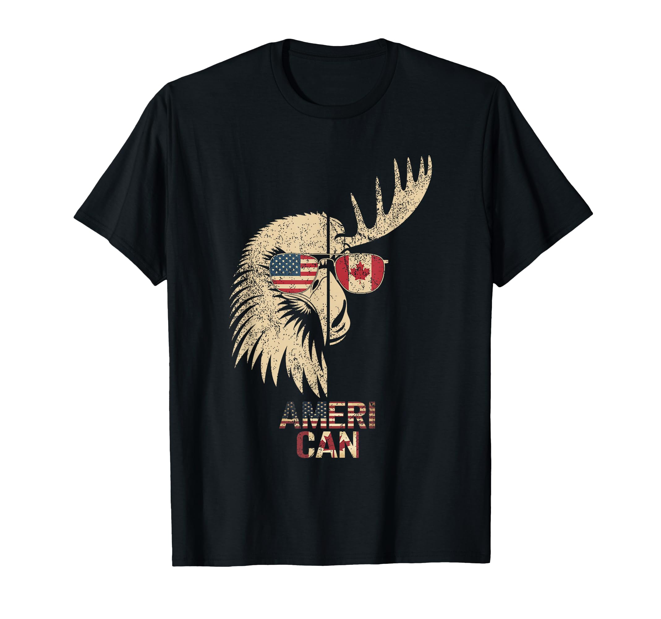 Ameri Can USEH Canadian American USA Flag Canada 4th of July T-Shirt