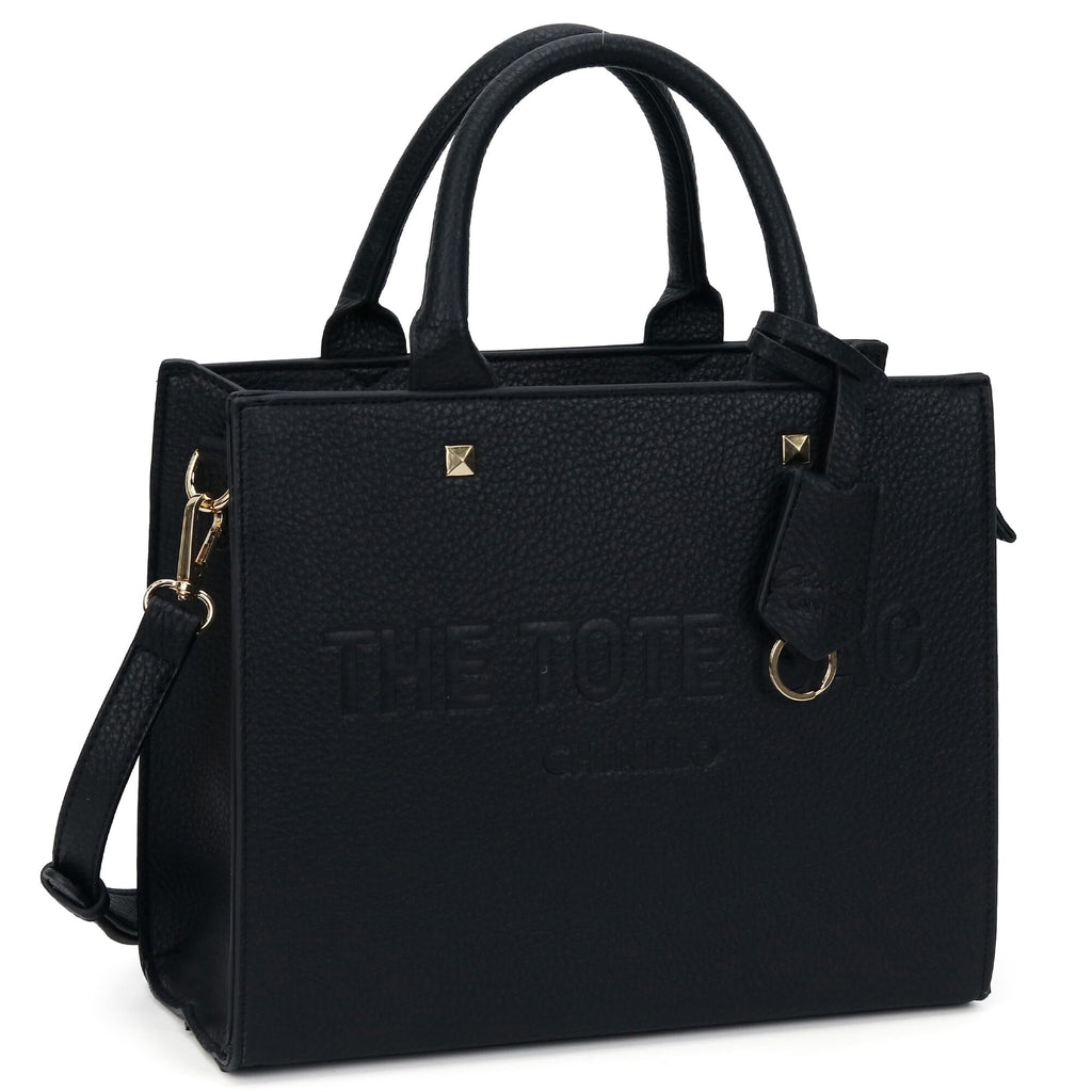 Chinllo Tote Bag for Women Top Handle Satchel Purse and Handbags with Shoulder Strap (D.Black-S)