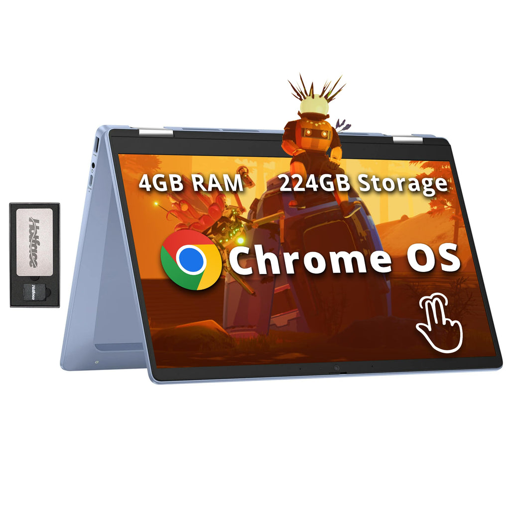 HP Chromebook x360 14" FHD Touchscreen Laptop, Intel Processor N100, 4GB RAM, 224GB Storage(64GB eMMC+160GB Docking Station Set), Intel UHD Graphics, 720p HD Camera, Wi-Fi 6, Chrome OS, Sky Blue