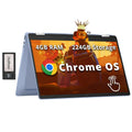 HP Chromebook x360 14" FHD Touchscreen Laptop, Intel Processor N100, 4GB RAM, 224GB Storage(64GB eMMC+160GB Docking Station Set), Intel UHD Graphics, 720p HD Camera, Wi-Fi 6, Chrome OS, Sky Blue