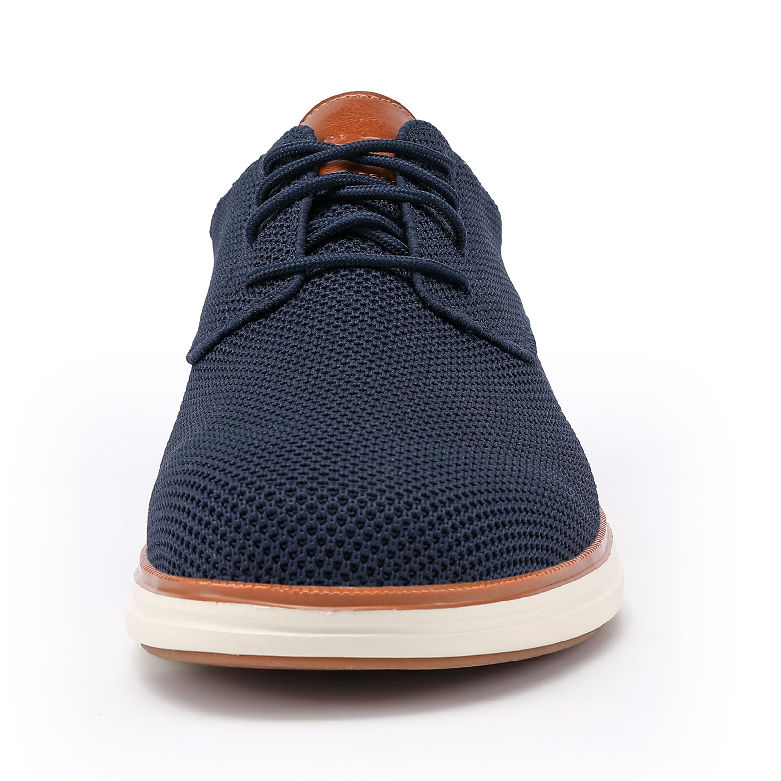 VILOCY Men's Wide Casual Dress Oxfords Business Shoes Fashion Sneakers Mesh Breathable Comfortable Walking Shoes Navy,EU40