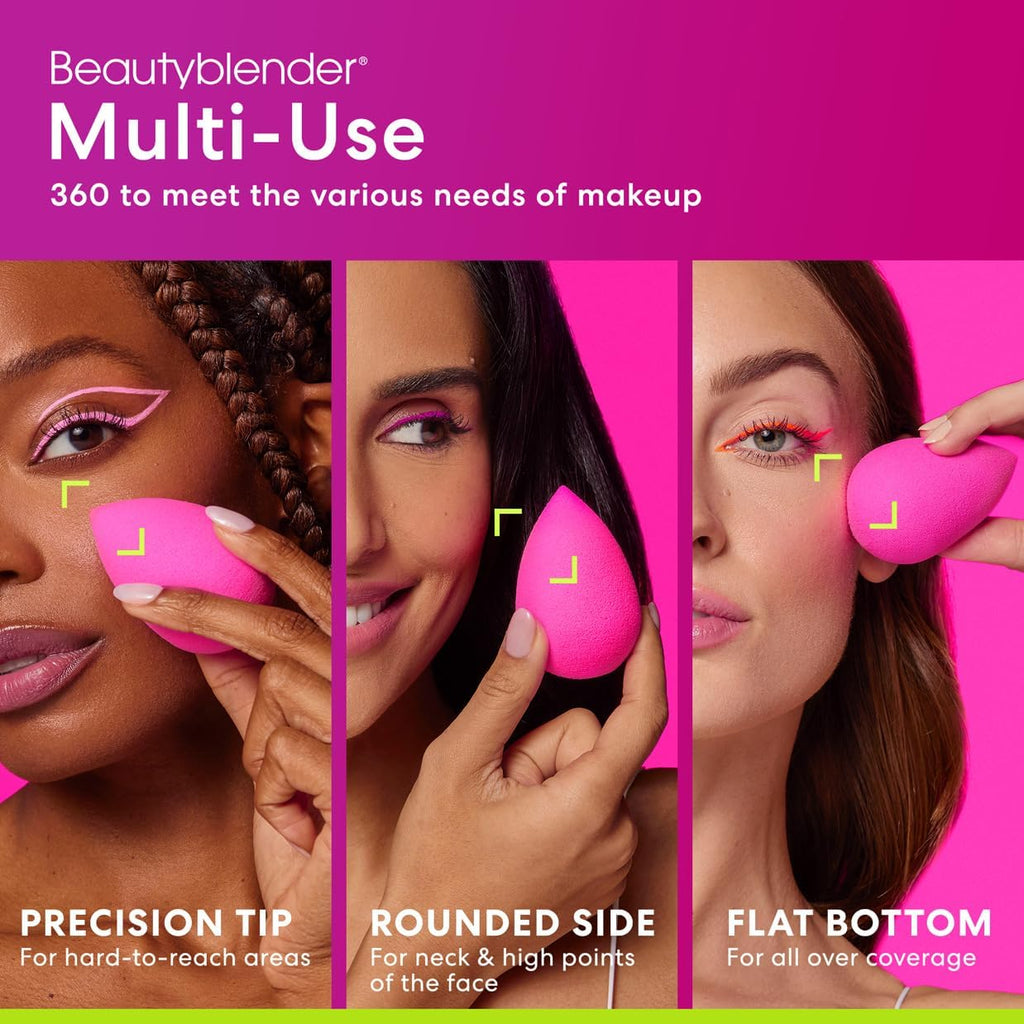Beautyblender® Original Pink Beauty Blender Makeup Sponge, Super-Soft Foam Easily Blends Foundations, Powders & Creams, Made in USA, Reusable, Washable, Streak Free Application