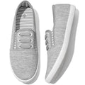 Women's Canvas Slip on Sneakers Casual Slip on Walking Shoes Womens Tennis Shoes Flat Dress Shoes Non Slip Work Shoes(Grey.us10)