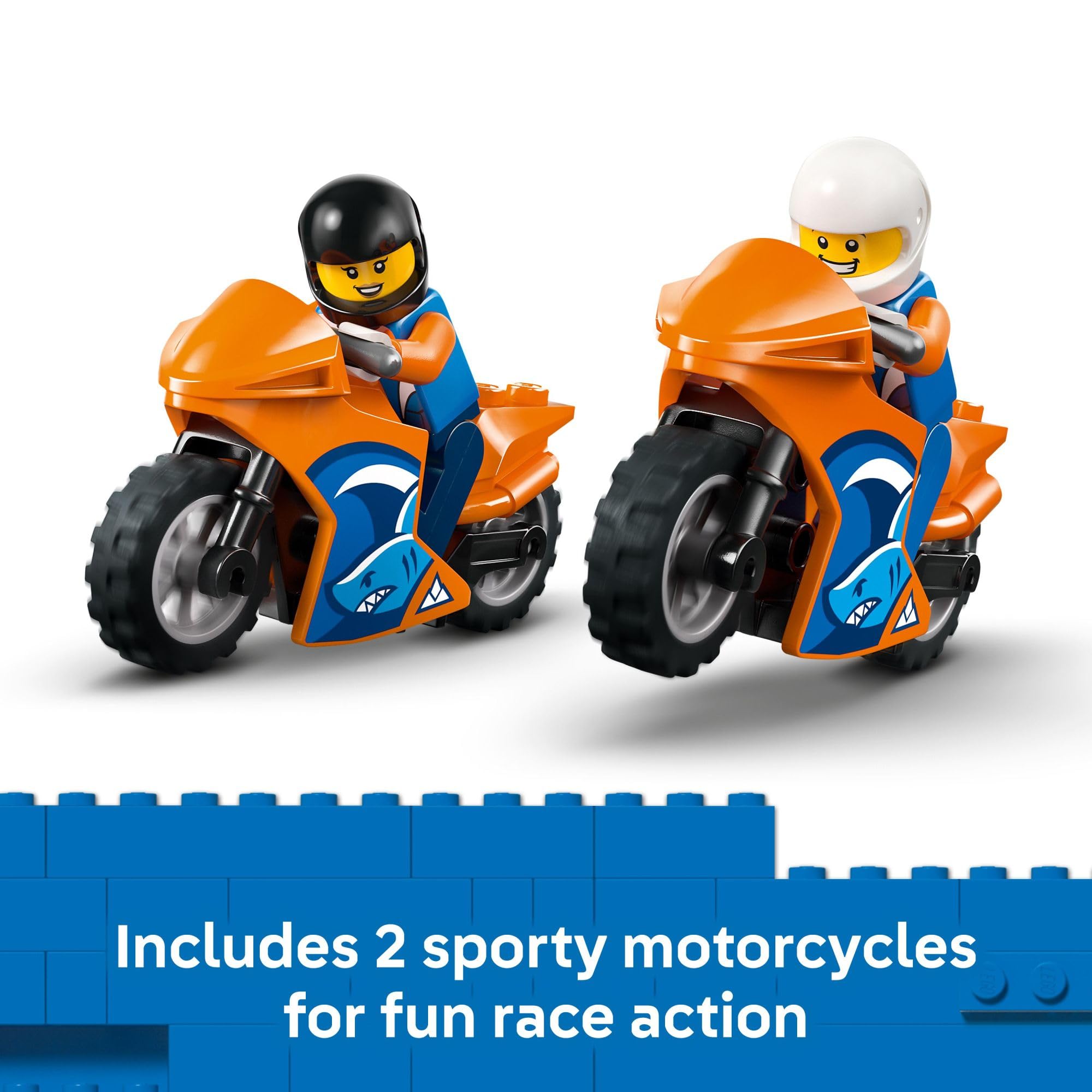 LEGO City Motorcycle Transporter Building Toy for Boys & Girls - Pretend Play Set for Preschool Kids, Ages 4+ - Flatbed Truck Toy W/2 Toy Motorcycles & 2 Minifigures - Gift Idea for Birthdays - 60491