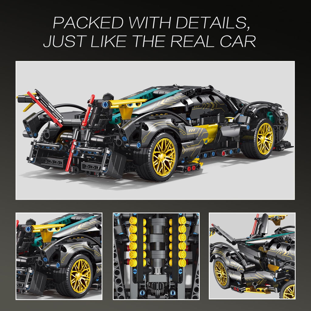 JSINMA Technic Sports Car Building Blocks Toys Boys or Adults Kits 1:14 MOC Lambo V12 Building Set Speed Champions Raceing Car Model Vehicle Set for 10 12 14+ Year Boys(1012pcs)
