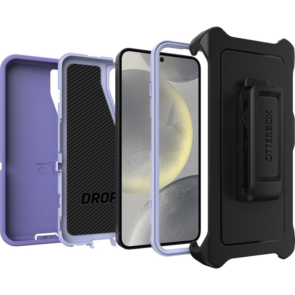 OtterBox Samsung Galaxy S24 Defender Series Case - MOUNATIN Majesty (Purple), Rugged & Durable, with Port Protection, Includes Holster Clip Kickstand