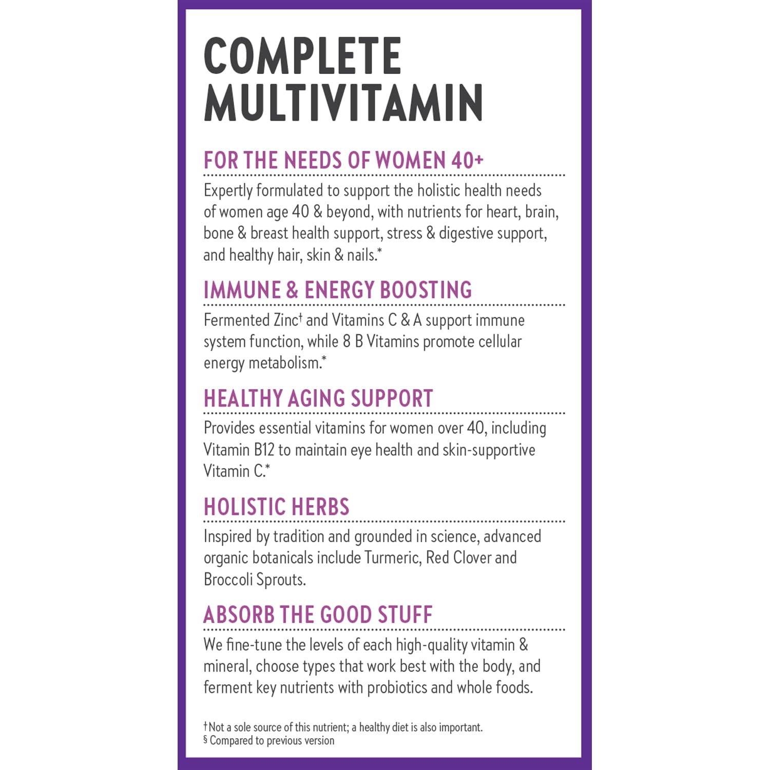 New Chapter Women’s Multivitamin 40+, extra B6 & B12, Biotin for Hair Growth, D3, Vit C, Zinc for Immune & Stress Support, Gentle on an Empty Stomach, One Daily, Non-GMO, Gluten-Free, 72 Tablets