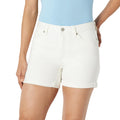 Amazon Essentials Women's Mid-Rise Slim Fit 4" Shorts, White, 12