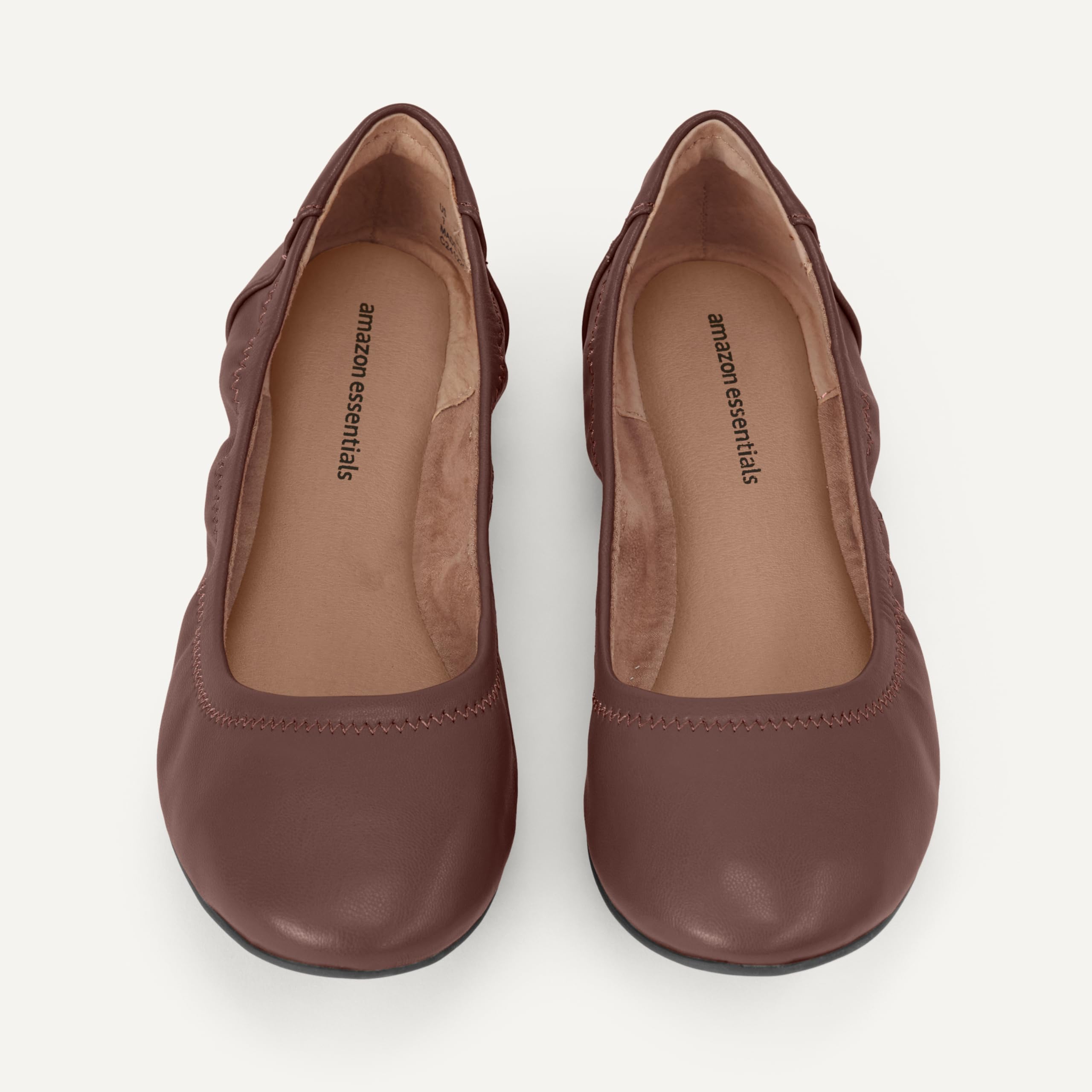 Amazon Essentials Women's Belice Comfortable Slip-On Ballet Flats Shoes, Deep Brown, 8