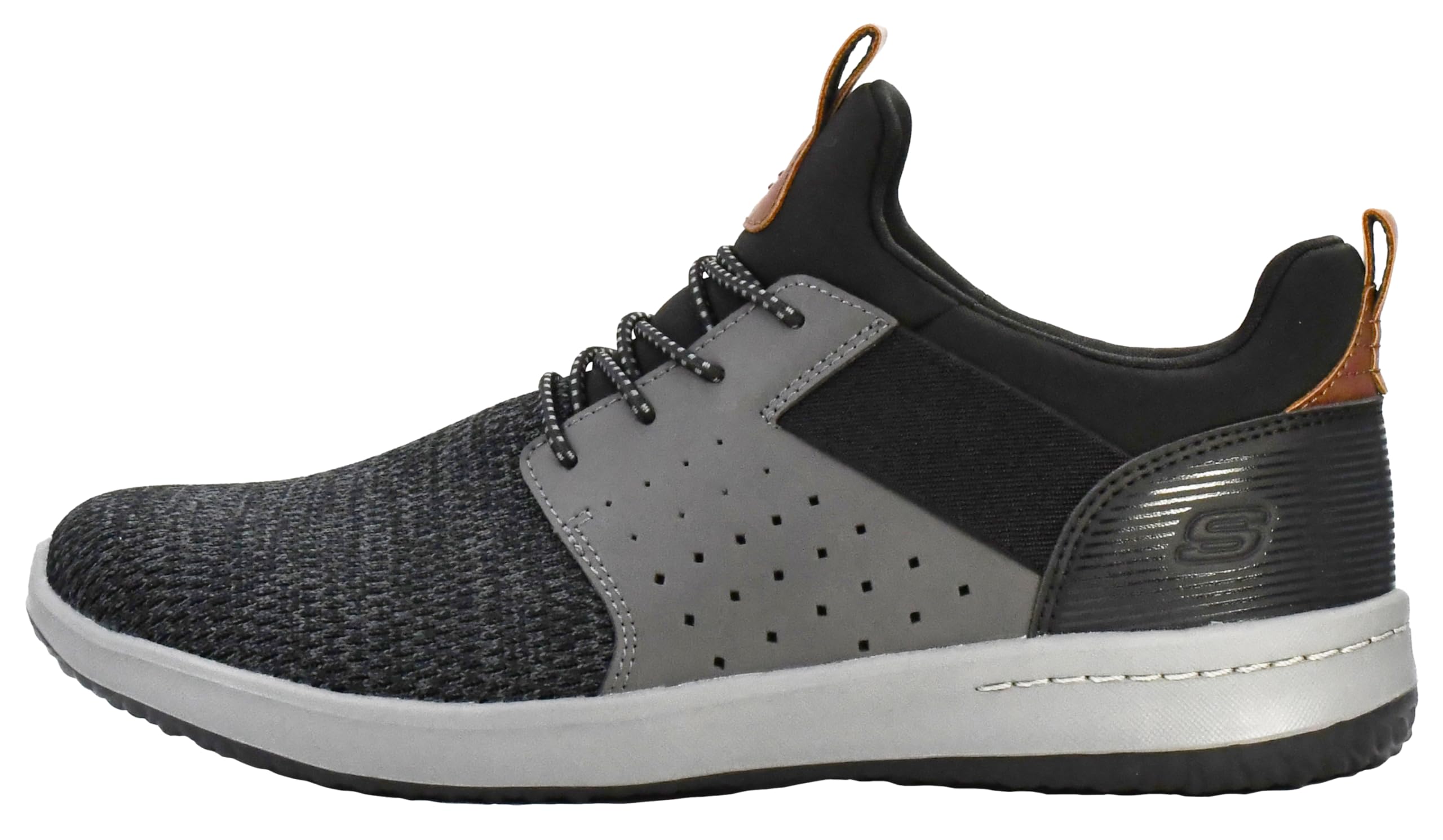 Skechers Men's Classic Fit Delson Camben Sneaker, Black/Grey, 9 US