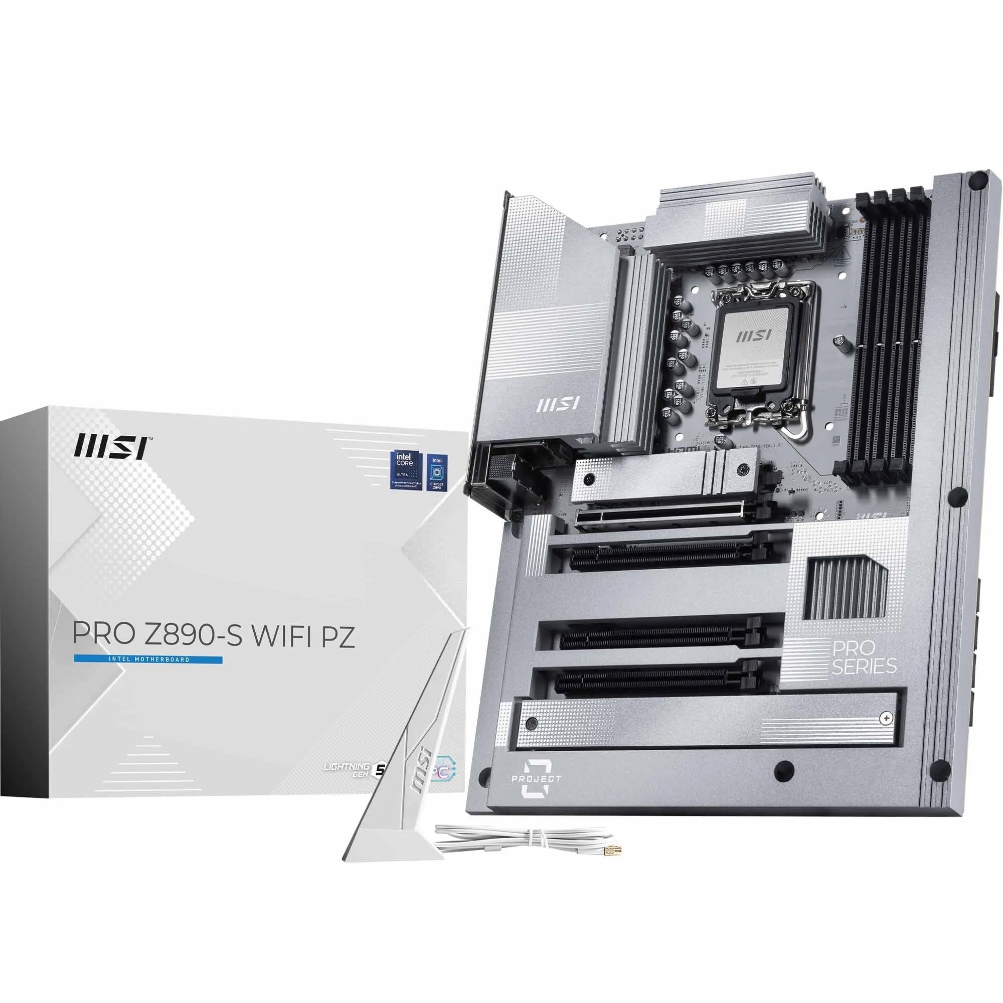 MSI PRO Z890-S WiFi PZ Motherboard, Back-Connect ATX - Supports Intel Core Ultra Processors (Series 2), LGA 1851 - DDR5 Memory Boost (8600+ MT/s OC), PCIe 5.0 x16, M.2 Gen5, Wi-Fi 7, 2.5G LAN