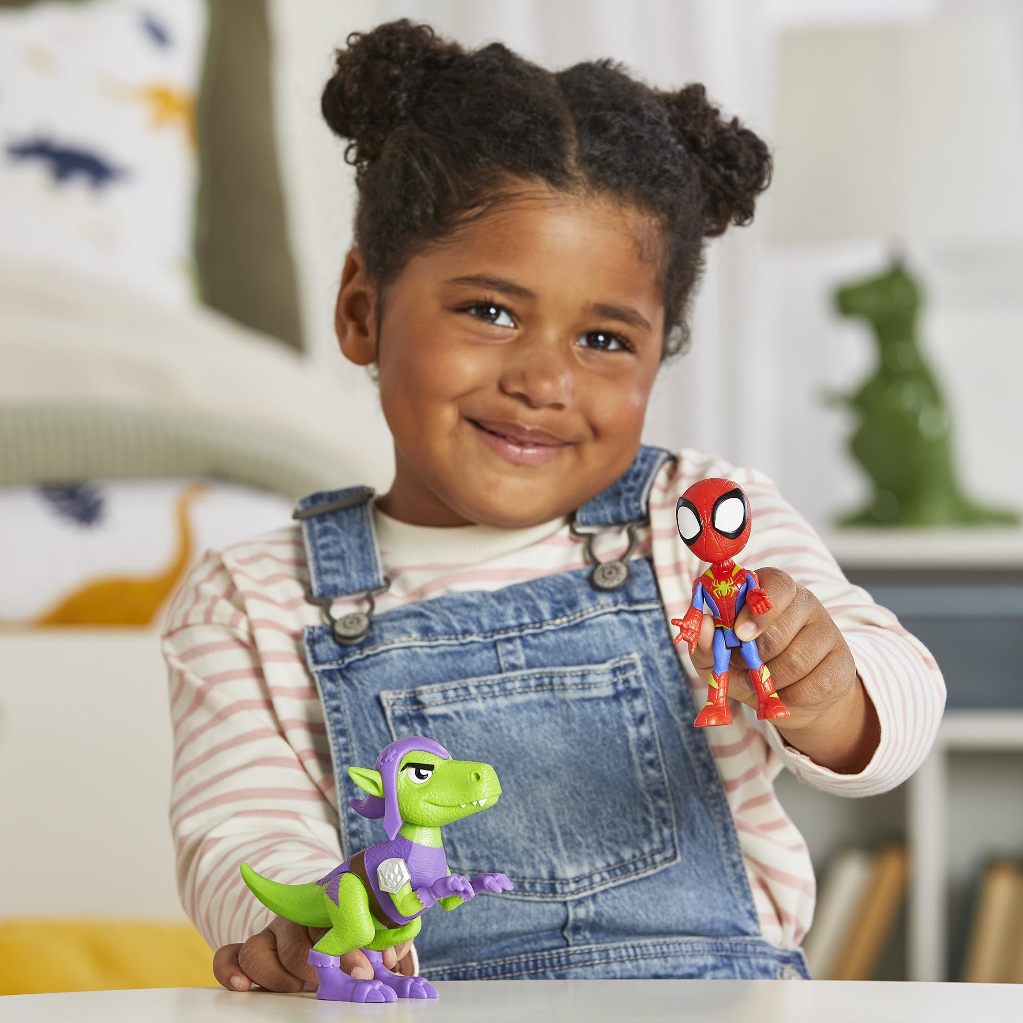 Marvel Spidey and His Amazing Friends Dino-Webs, Spidey and Goblin Raptor Action Figures Set, Super Hero Toys for Boys and Girls Ages 3 and Up