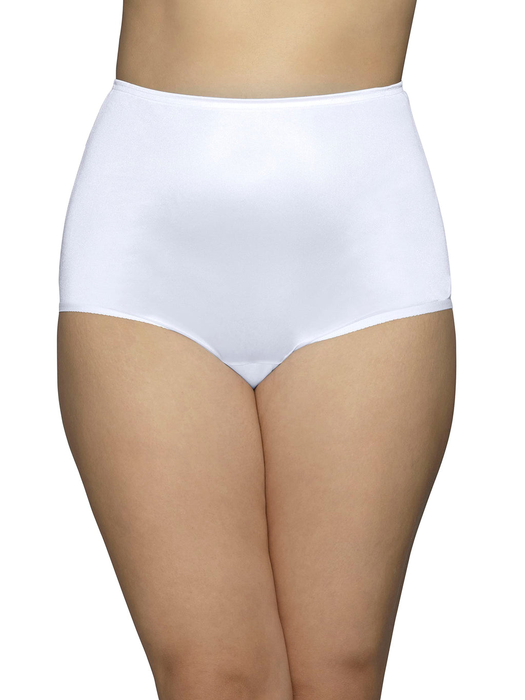 Vanity Fair Women's High Waisted Underwear, Full Coverage Ladies Panties, Perfectly Yours Briefs, Nylon - Star White, 8