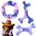 Rensh 3-Pack Tough Dog Chew Toys for Aggressive Chewers, Almost Indestructible Dog Toys for Medium Large Breed, Super Chew Toy to Keep Them Busy & Reduce Boredom, Teeth Cleaning Training, Milk Flavor