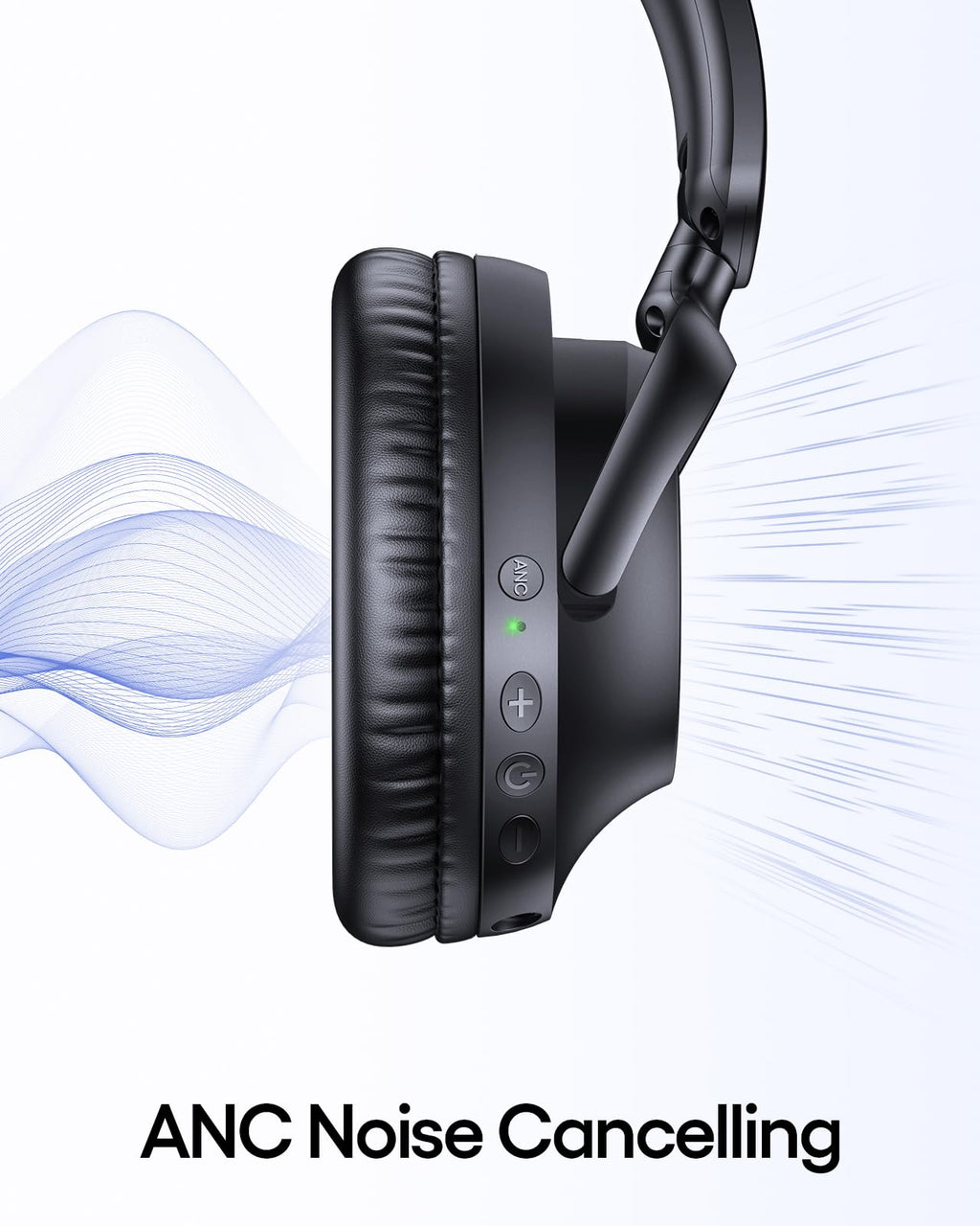 TAGRY Hybrid Active Noise Cancelling Bluetooth Headphones 100H Playtime Wireless Over Ear Headphone with Fast Charging Hi-Res Audio Headsets Comfort Earcups for Commute Travel Office Phone PC Black