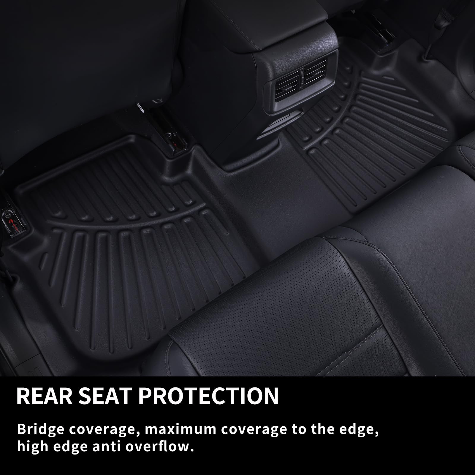 SANBAN-AXE Floor Mats & Trunk mat For 2013-2019 2020 Nissan Pathfinder 2013 Infiniti JX35 2014-2020 Infiniti QX60 TPE All Weather Protection 3 Rows Car Floor Liners & Cargo Liners With Velcro Backrest