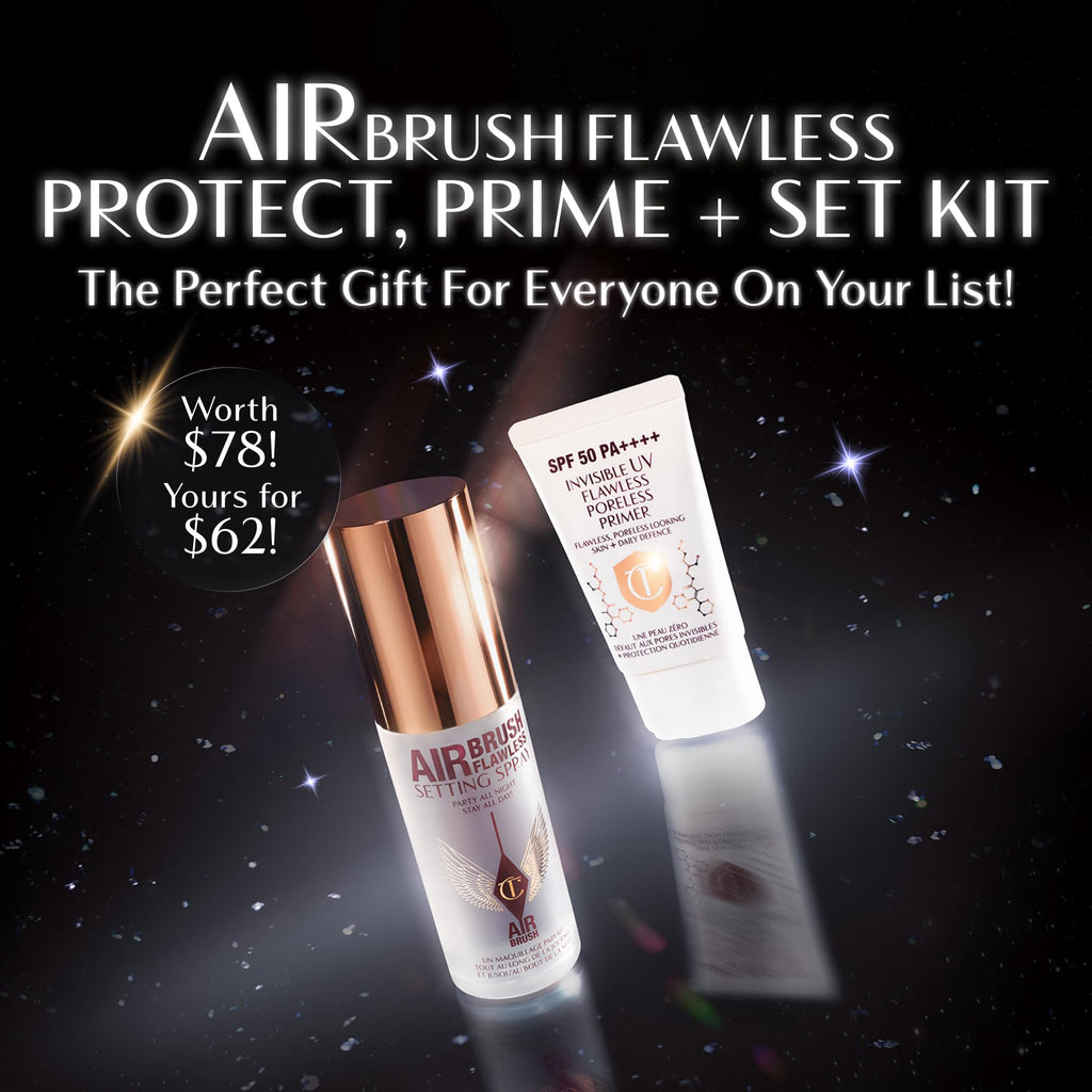 Charlotte Tilbury Protect & Prime Makeup Kit - Invisible UV Flawless Primer SPF 50 + Airbrush Flawless Setting Spray Duo - Hydrating, Smoothing & Long-Wear Makeup Essentials