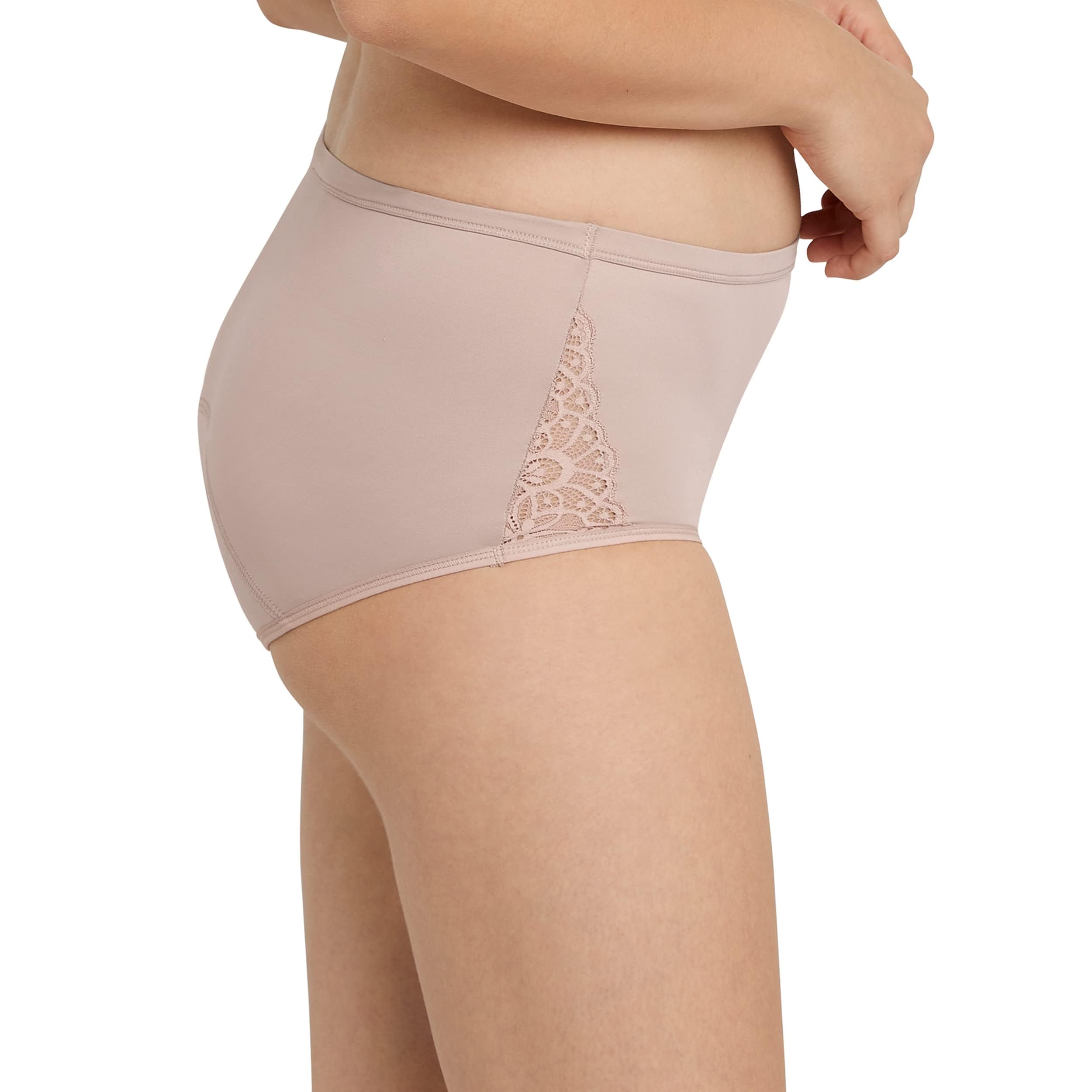 Maidenform Women's Moderate Protection Hipster Period Panties, Built-In Liner, Odor Guard, 3-Pack