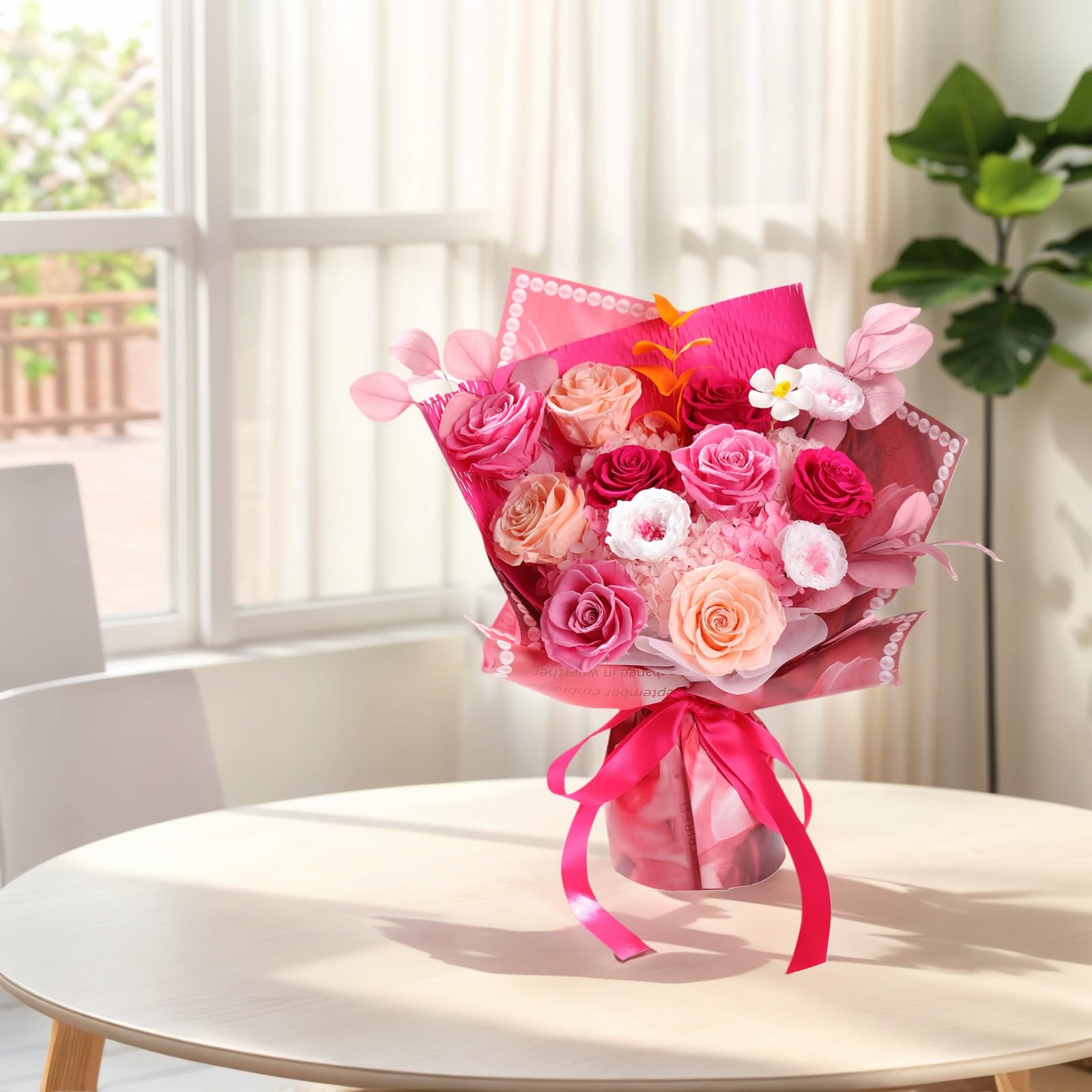 Lovenfold Flowers for Delivery Birthday Flowers Gift for Her,Preserved Flowers Bouquet 12 Roses Mixed Bouquet,Rose Gifts for Women Mom Grandma(Mixed 12 Pink-A Roses)