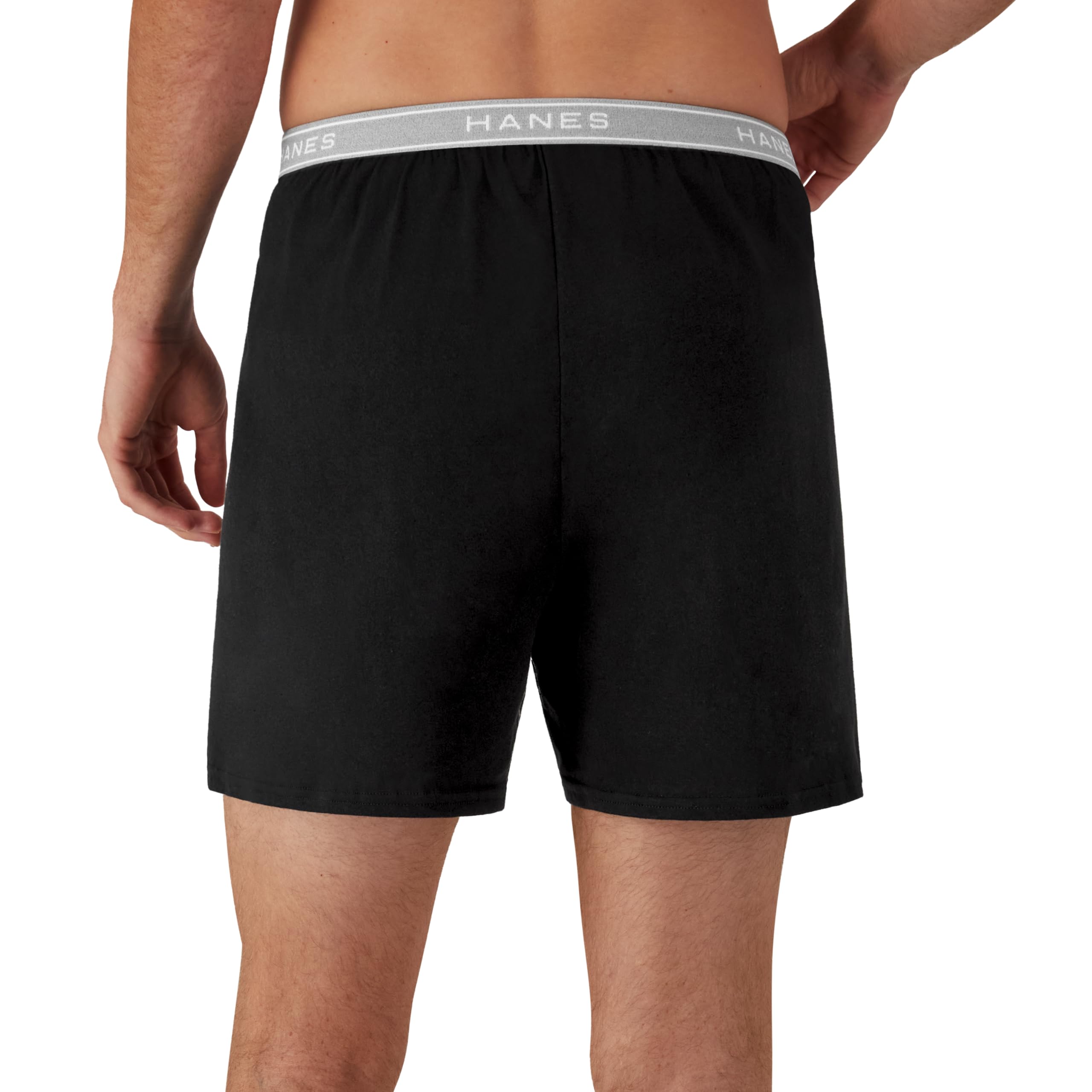 Hanes Men's Boxers, Cotton Knit Comfortable Boxer Underwear, Moisture-wicking Cotton Boxers, 5 count (pack of 1)