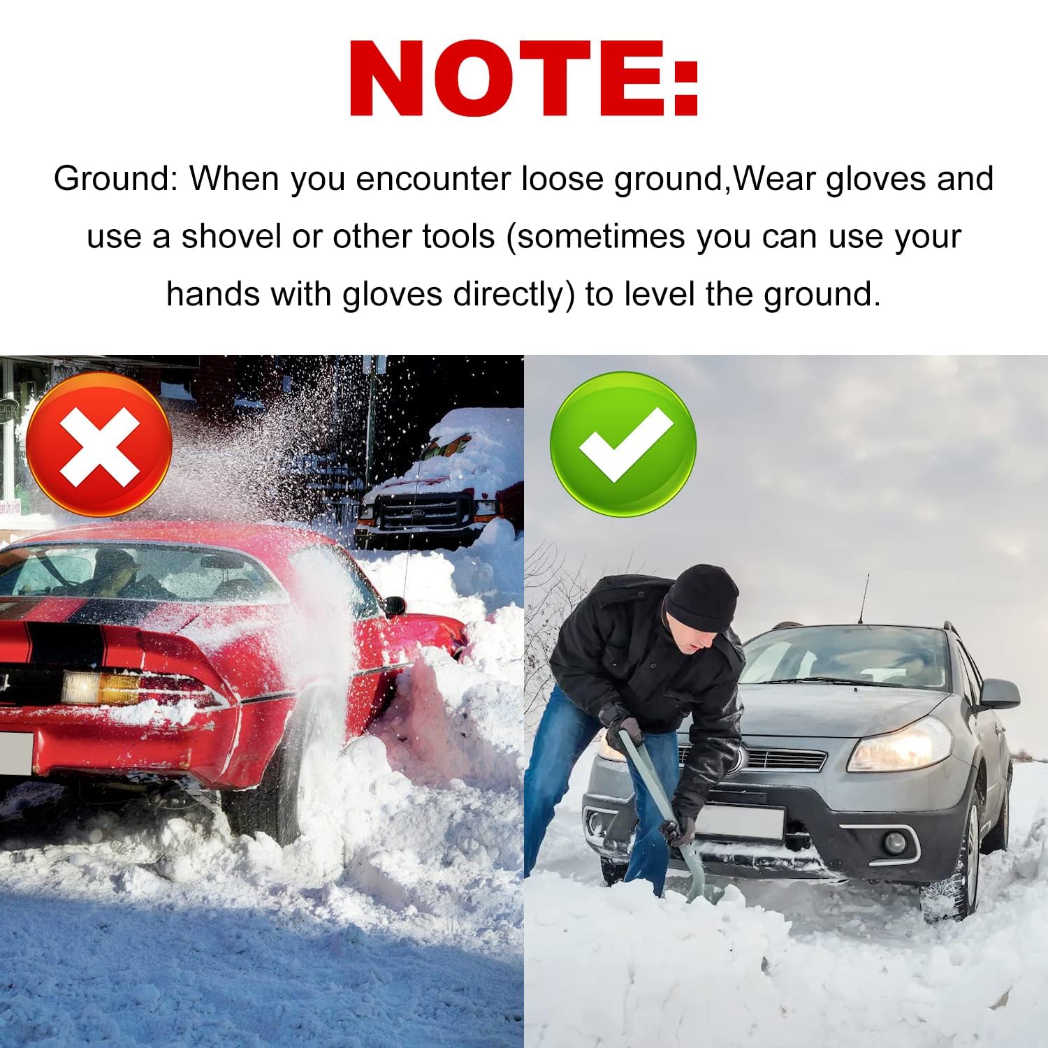 EVTIME Emergency Devices 2 pcs Tire Traction Mats 39.3" (L) x 10.8" (W), Portable for Snow, Ice, Mud, and Sand Used to Car, Truck, Van or Fleet Vehicle Off Road Winter Accessories (2PCS* 39in)