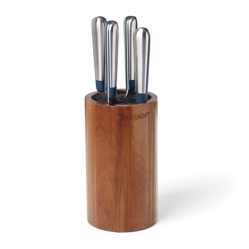 Hampton Forge 897546 Keen 5-Piece Acacia Bristle Block Cutlery Set by Tomodachi